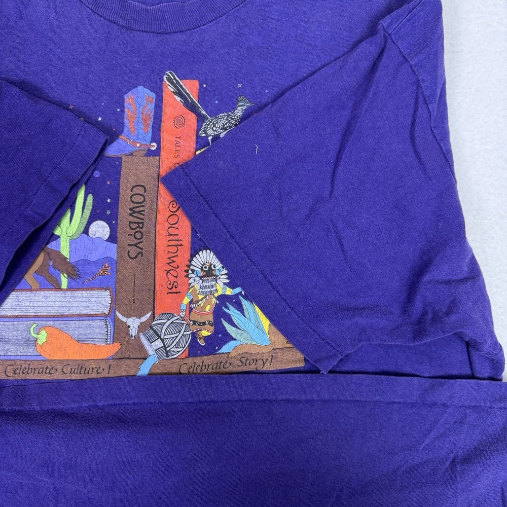 Vintage 90s Hanes Beefy-T Single Stitch Southwest Tucson Graphic Tee Purple XL - Picture 4 of 7